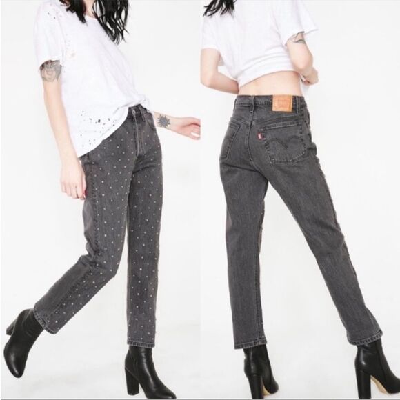 Levi's 501 Original Studded Front Straight Jeans in Black Wash, Size 27 NWOT - Picture 15 of 15